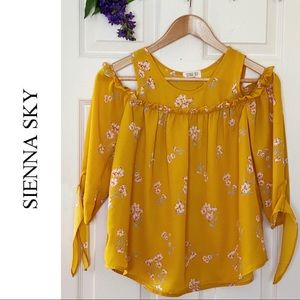 SIENNA SKY Floral Cold Shoulder Blouse/Top